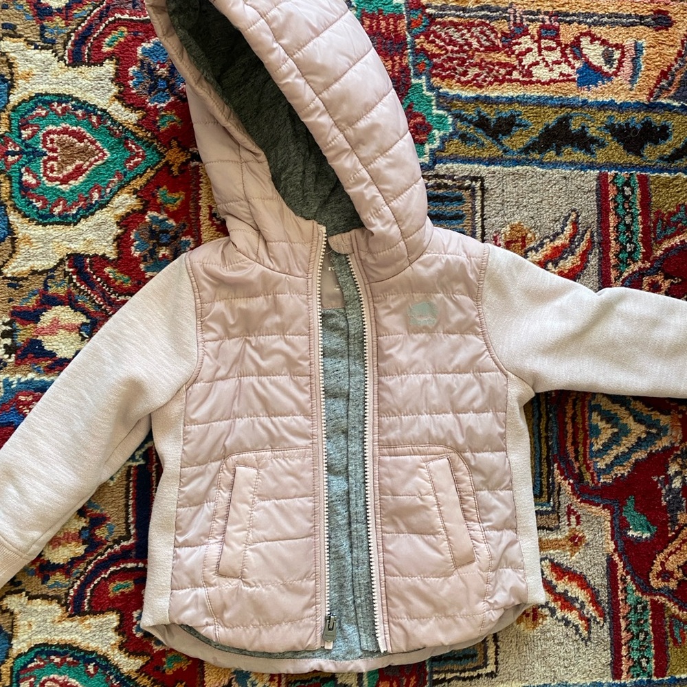 Roots 5T kids Pink Quilted Hooded Jacket coat